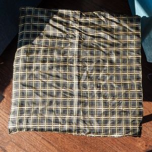 Gap Silk Plaid Square Scarf - Dark Grey & yellow
